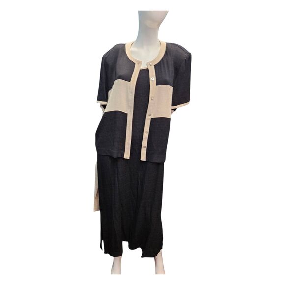 Allison-Che Dress and Jacket Set Black and Cream Womens size 16 NEW WITH TAGS - Picture 2 of 8